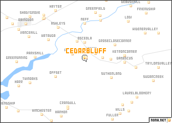 map of Cedar Bluff