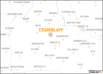 map of Cedar Bluff