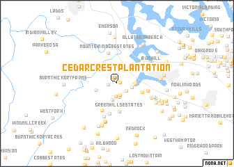 map of Cedar Crest Plantation