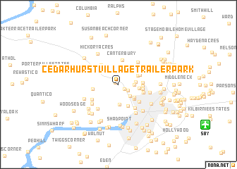 map of Cedarhurst Village Trailer Park