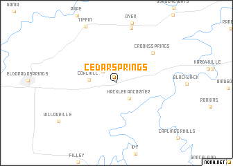 map of Cedar Springs