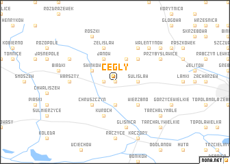 map of Cegły