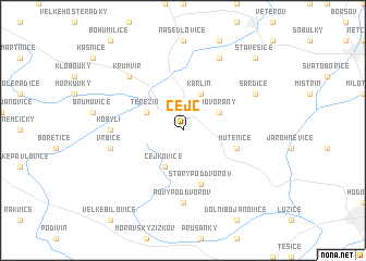map of Čejč