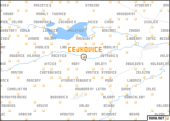 map of Čejkovice