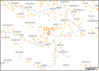 map of Ćelići