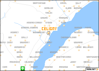 map of Céligny