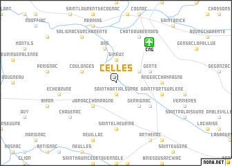 map of Celles