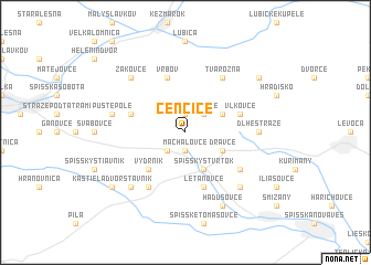 map of Čenčice