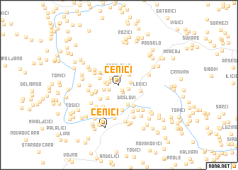 map of Čenići