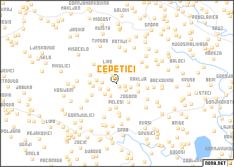 map of Ćepetići