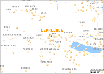 map of Čeprljače