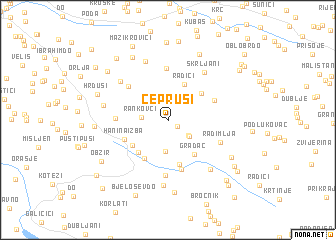 map of Čeprusi