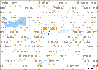 map of Čeradice