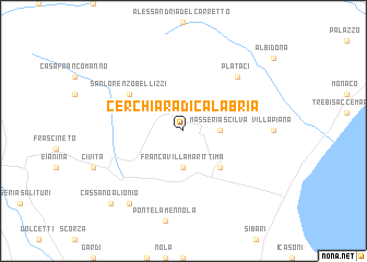 map of Cerchiara di Calabria