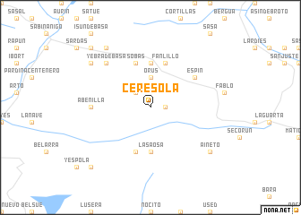map of Cerésola