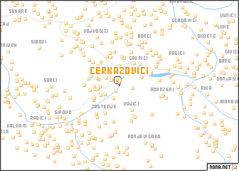 map of Čerkazovići