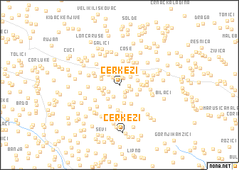 map of Čerkezi