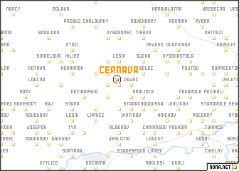 map of Černava