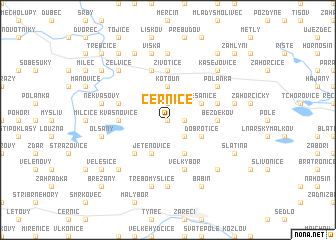 map of Černice