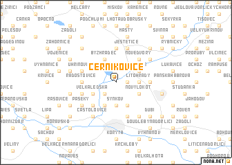 map of Černíkovice