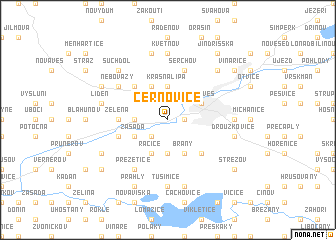 map of Černovice