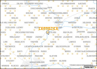 map of Černožice