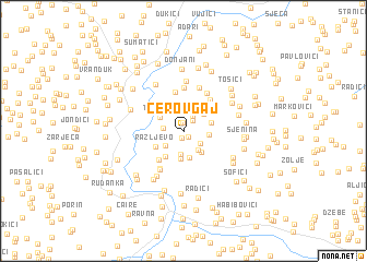 map of Cerov Gaj