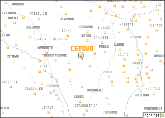 map of Cerovo