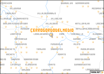 map of Cerro Gordo del Medio