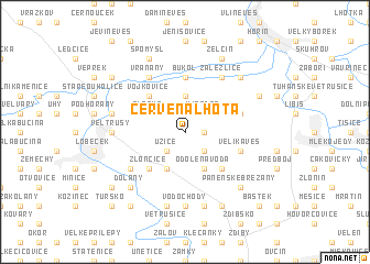 map of Červená Lhota