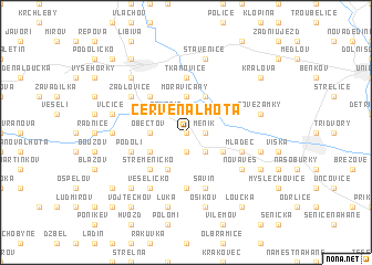 map of Červená Lhota