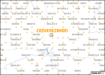 map of Červené Záhoří