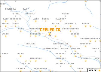 map of Červenica