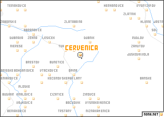 map of Červenica