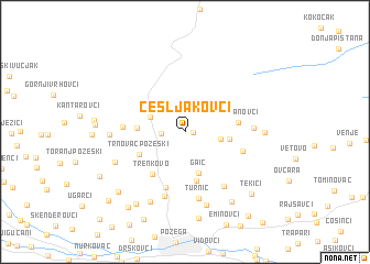 map of Ćešljakovci