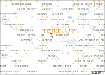 map of Čestice