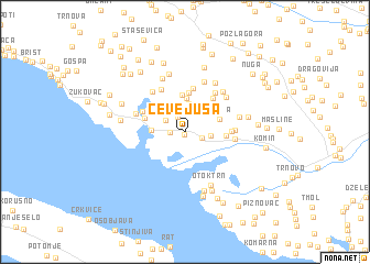 map of Čevejuša