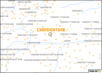 map of Chak Eight D-NB