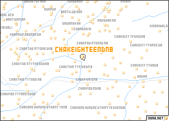 map of Chak Eighteen D-NB
