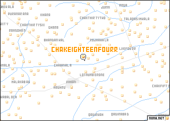 map of Chak Eighteen-Four R