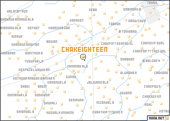 map of Chak Eighteen