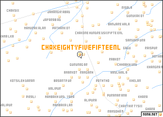 map of Chak Eighty-five-Fifteen L