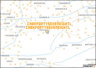 map of Chak Forty-seven-Eight L