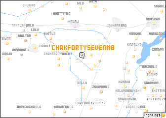 map of Chak Forty-seven MB