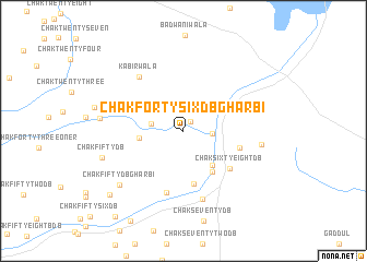 map of Chak Forty-six D B Gharbi