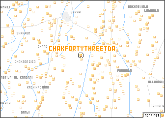 map of Chak Forty-three TDA