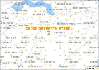 map of Chak Nineteen-Thirteen L