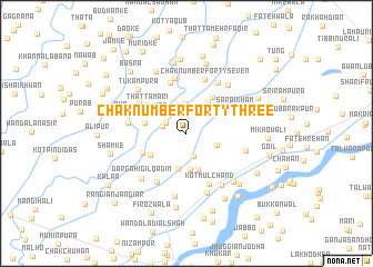 map of Chak Number Forty-three