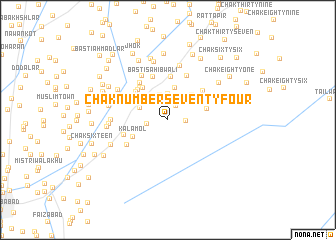 map of Chak Number Seventy-four