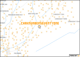 map of Chak Number Seventy-one